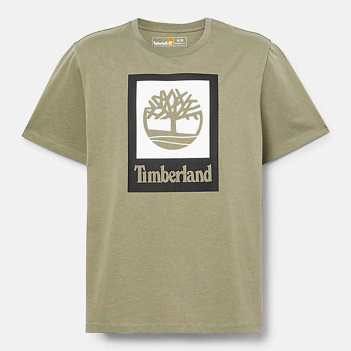 Camiseta con logotipo multicapa unisex en verde