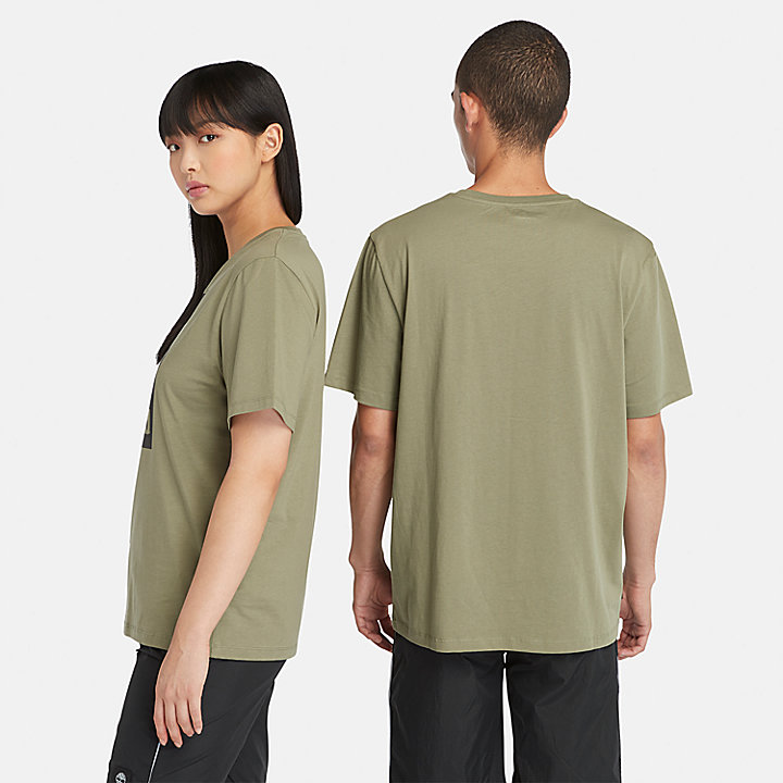 Camiseta con logotipo multicapa unisex en verde