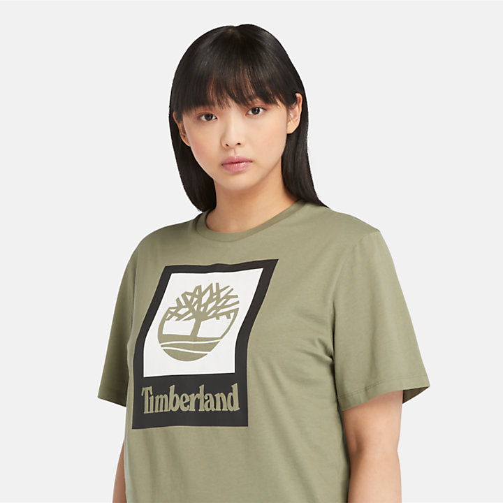 Camiseta con logotipo multicapa unisex en verde-