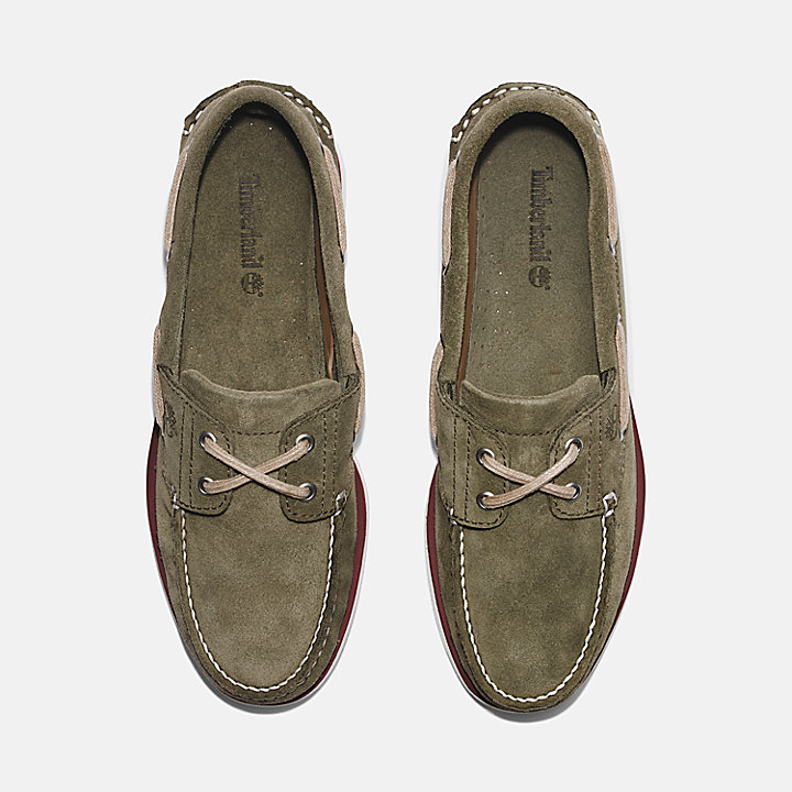 Classic Boat Shoe for Men in Green Suede