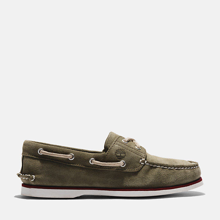 Classic Boat Shoe for Men in Green Suede-