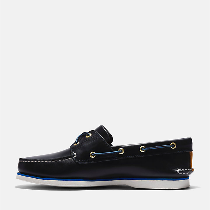 Chaussure bateau classique pour homme en bleu marine-