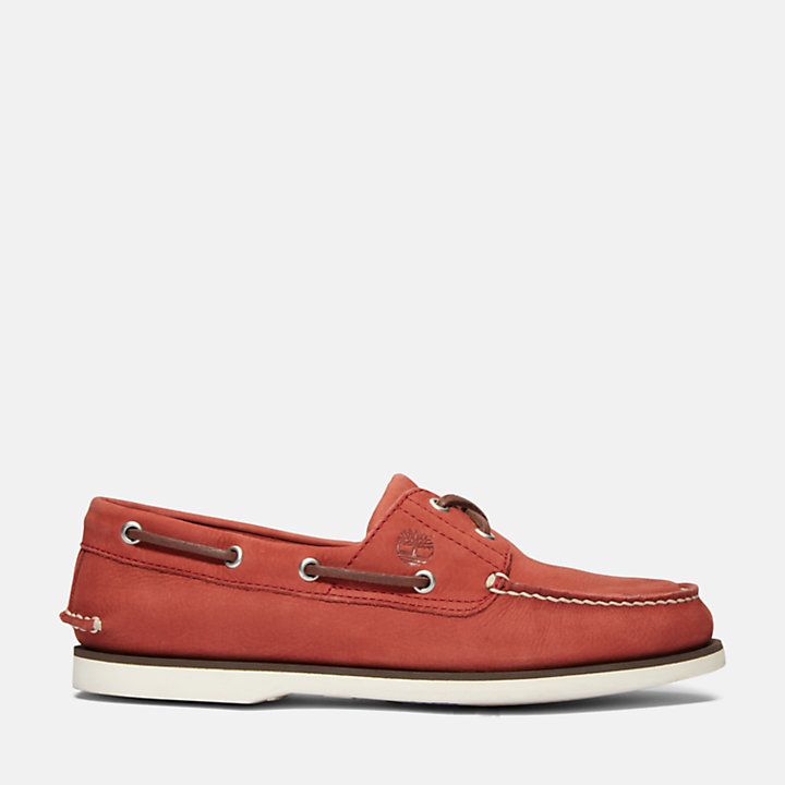 Chaussure bateau classique pour homme en rouge-