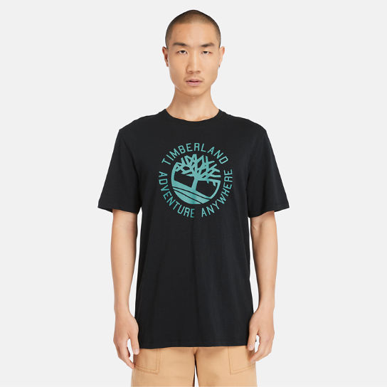 Camiseta de punto flameado con eslogan para hombre en negro | Timberland