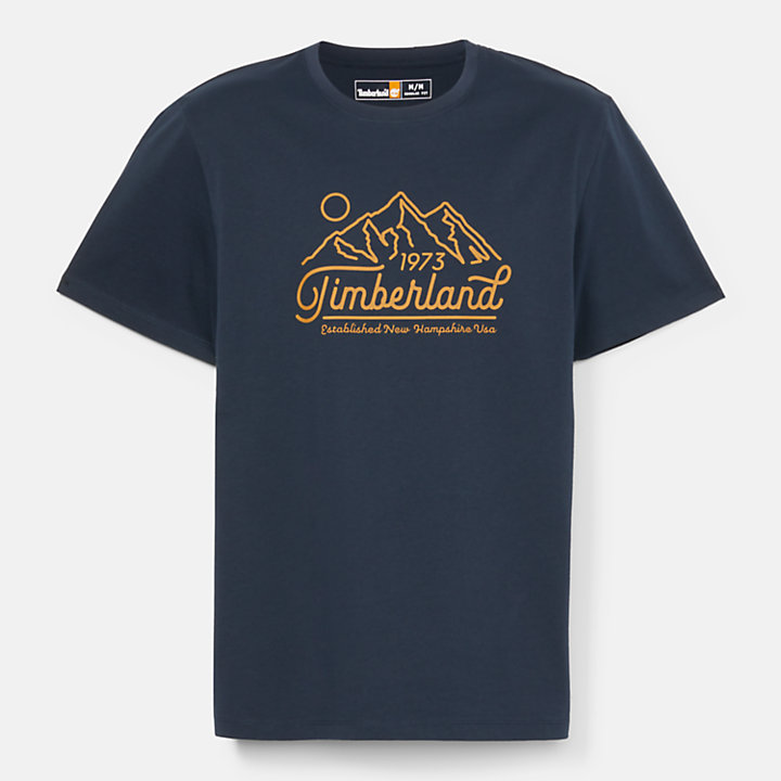 Mountain Logo T-Shirt für Herren in Dunkelblau-