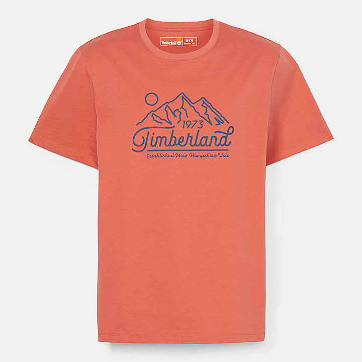 Mountain Logo T-Shirt For Men in Orange