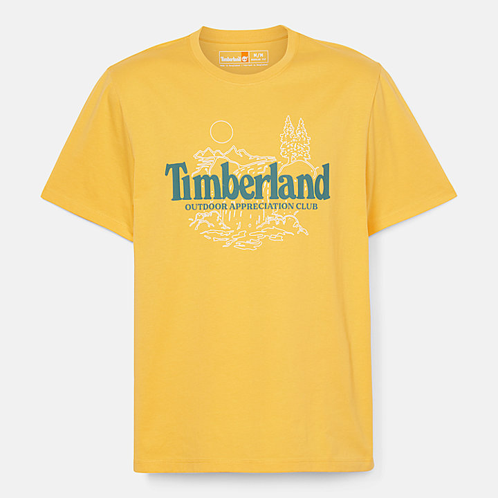 Camiseta Nature con logotipo para hombre en amarillo
