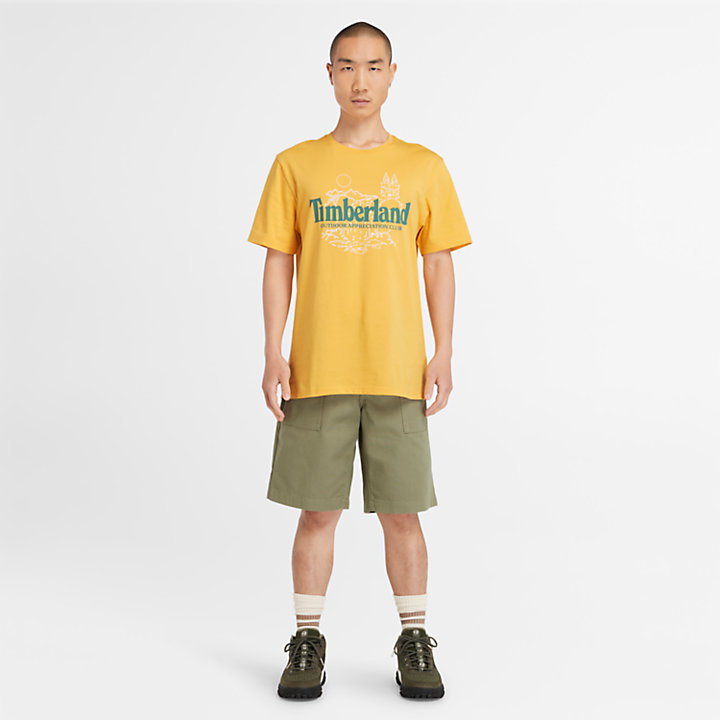 T-shirt à logo nature pour homme en jaune-