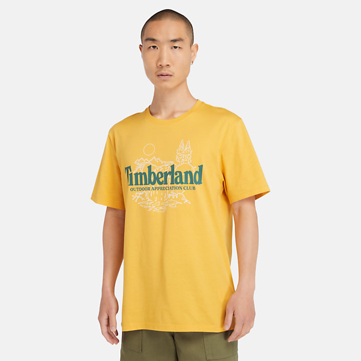 T-shirt à logo nature pour homme en jaune-
