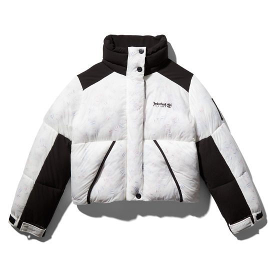 Tommy Hilfiger x Timberland® Re-Imagined Cropped Puffer Jacket for Women in White | Timberland