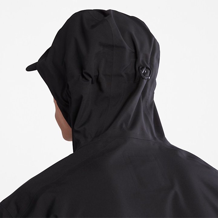 Veste à capuche imperméable pour homme en noir-