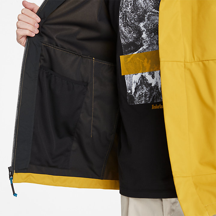 Water-Repellent Hooded Jacket for Men in Yellow-