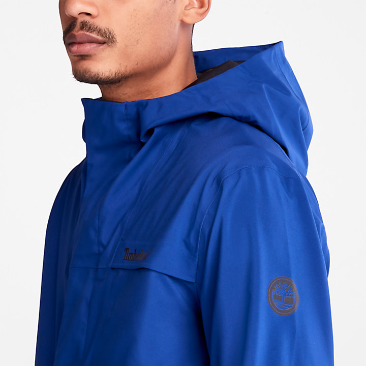 Water-Repellent Hooded Jacket for Men in Blue-