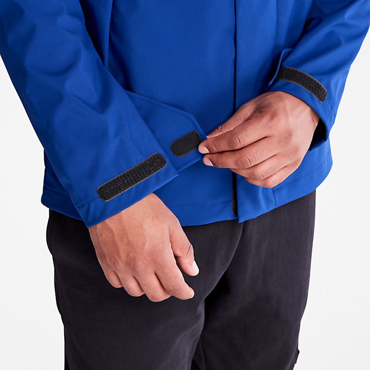 Water-Repellent Hooded Jacket for Men in Blue-
