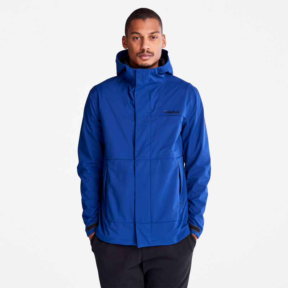 Timberland Water-repellent Hooded Jacket For Men In Blue Dark Blue, Size S