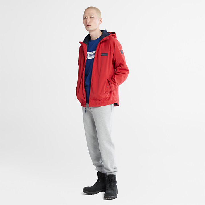 Comfort-lined Route Racer Jacket for Men in Red-