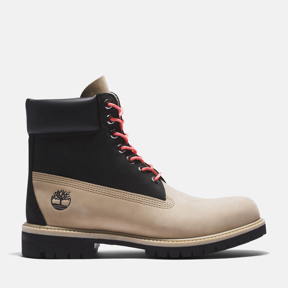 Timberland Premium 6 Inch Boot For Men In Beige/black Beige, Size 8