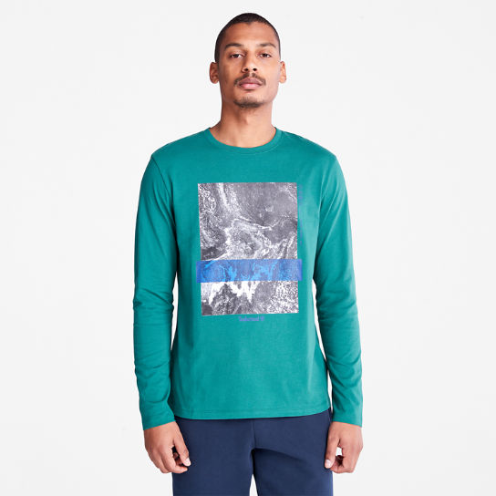 T-shirt à imprimé photographique à manches longues pour homme en vert | Timberland