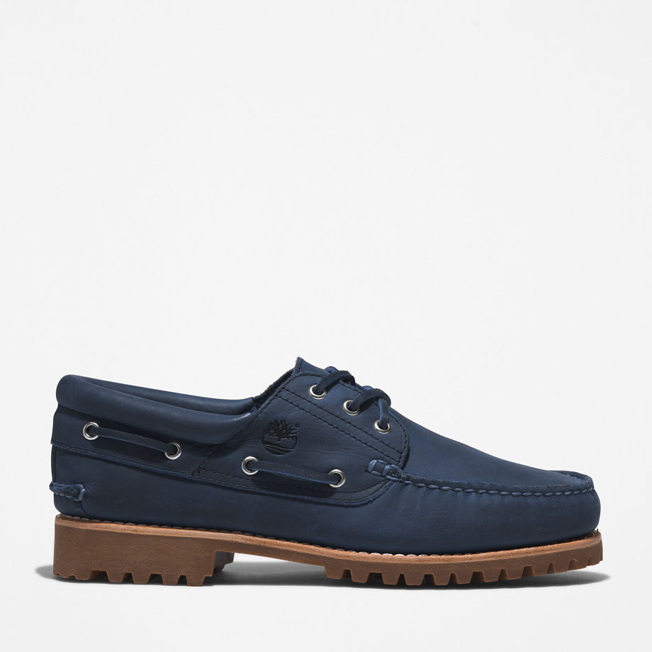 Timberland 3-eye Lug Handsewn Boat Shoe For Men In Navy Navy, Size 12.5