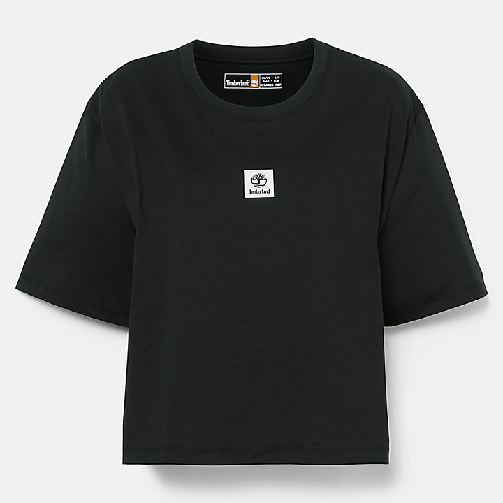 T-shirt met logo voor dames in zwart