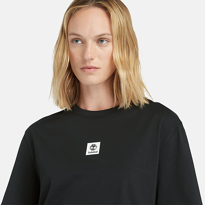 Camiseta con logotipo para mujer en negro