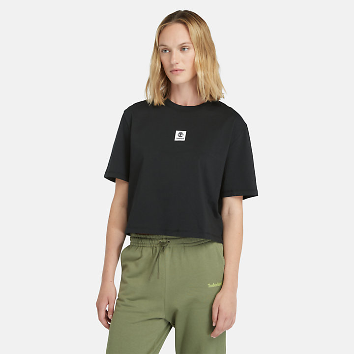 T-Shirt mit Logo für Damen in Schwarz-
