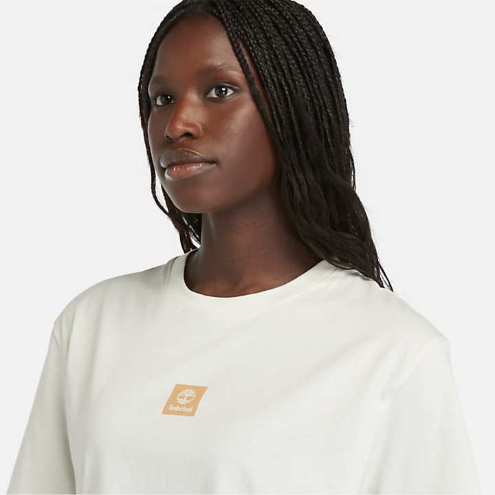 Camiseta con logotipo para mujer en blanco-