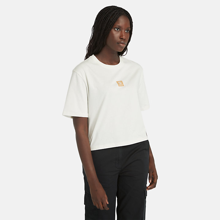 T-shirt à logo pour femme en blanc-