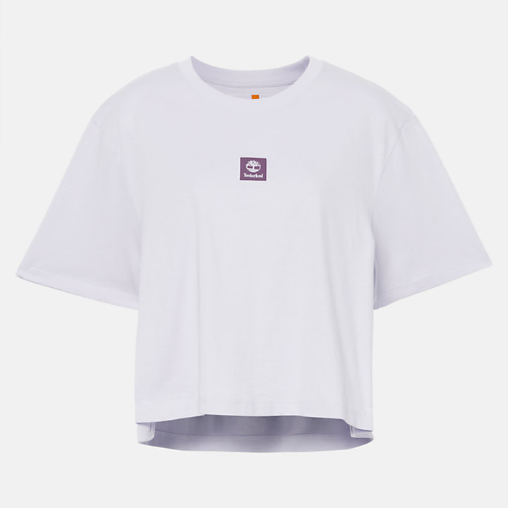 T-shirt met logo voor dames in paars-