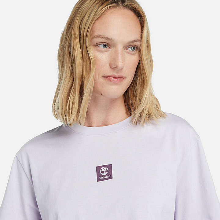 T-shirt met logo voor dames in paars