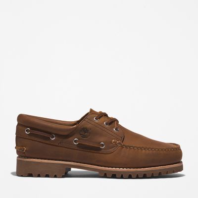 Timberland 3-eye Lug Handsewn Boat Shoe For Men In Light Brown Brown, Size 6.5