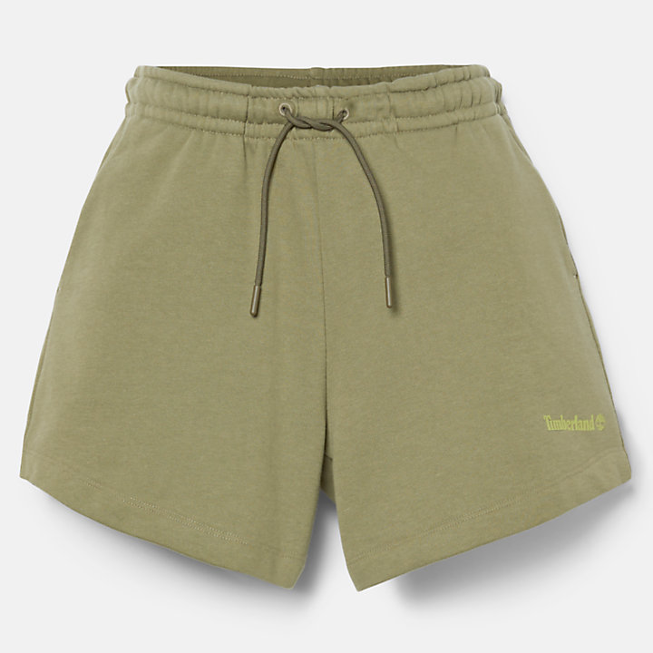 Brushed-back Shorts for Women in Green-