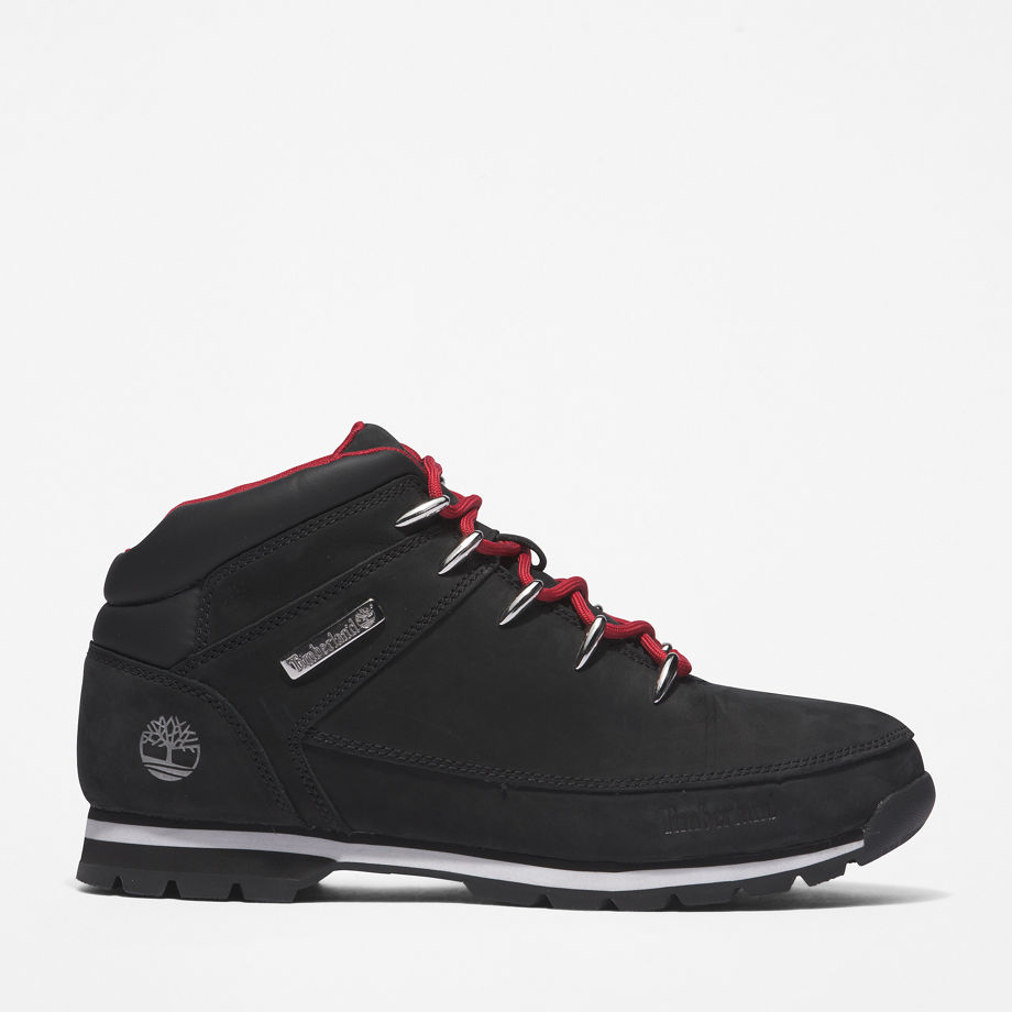Timberland Euro Sprint Hiker For Men In Black/red Black, Size 9