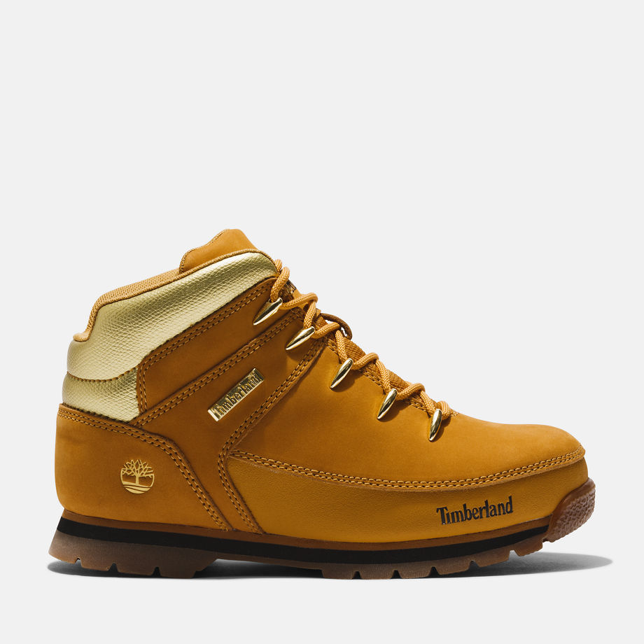 Timberland Euro Sprint Hiking Boot For Junior In Yellow/gold Light Brown Kids, Size 6.5
