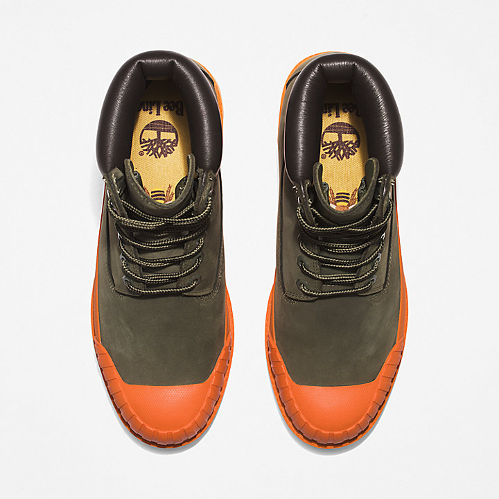 Bee Line x Timberland® 6 Inch Rubber Toe Boot for Men in Dark Green/Orange