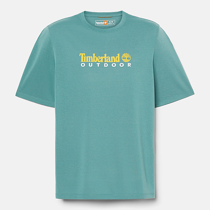 Bedrucktes T-Shirt mit UV-Schutz für Herren in Tannengrün