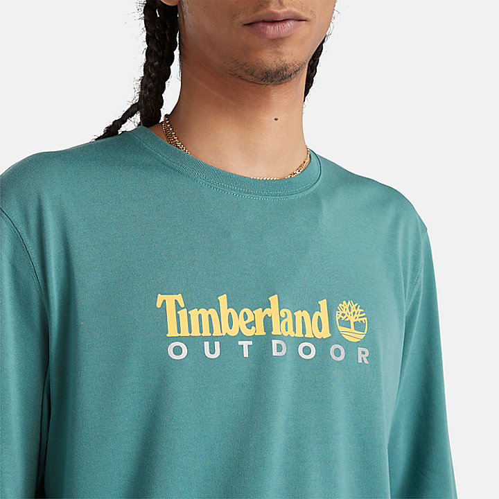 T-shirt com Estampado Anti-UV para Homem em pinho-marinho