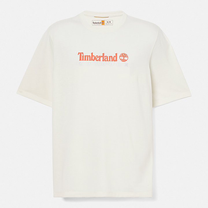 UV-werend T-shirt met print voor heren in wit