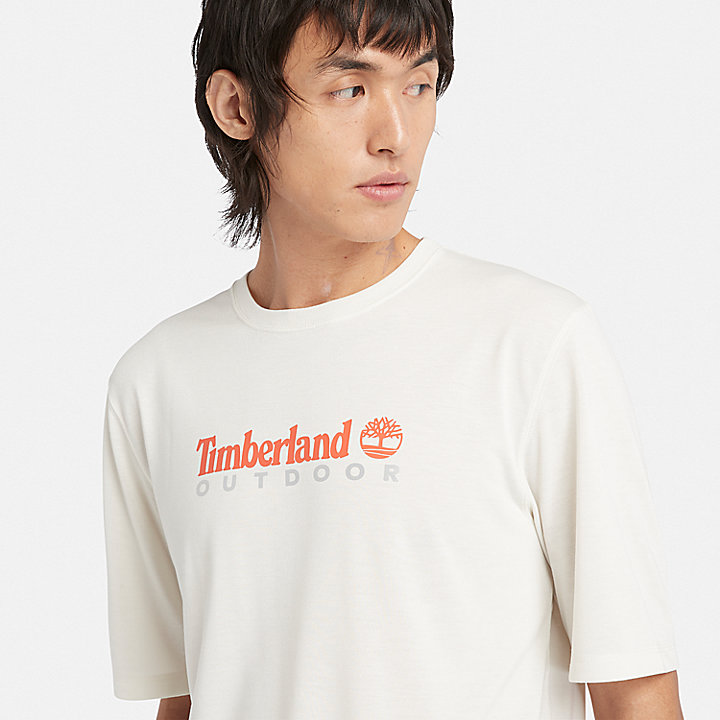 T-shirt com Estampado Anti-UV para Homem em branco