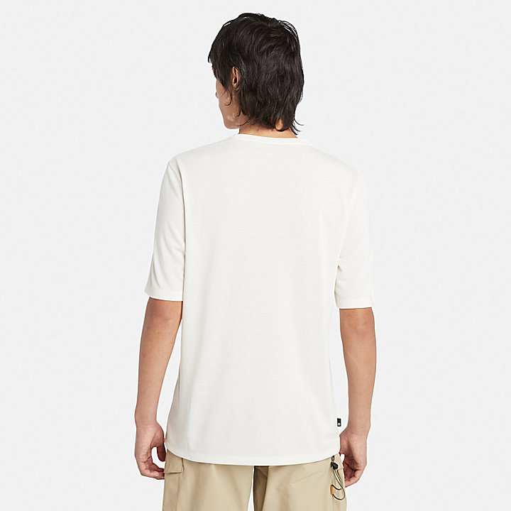 UV-werend T-shirt met print voor heren in wit