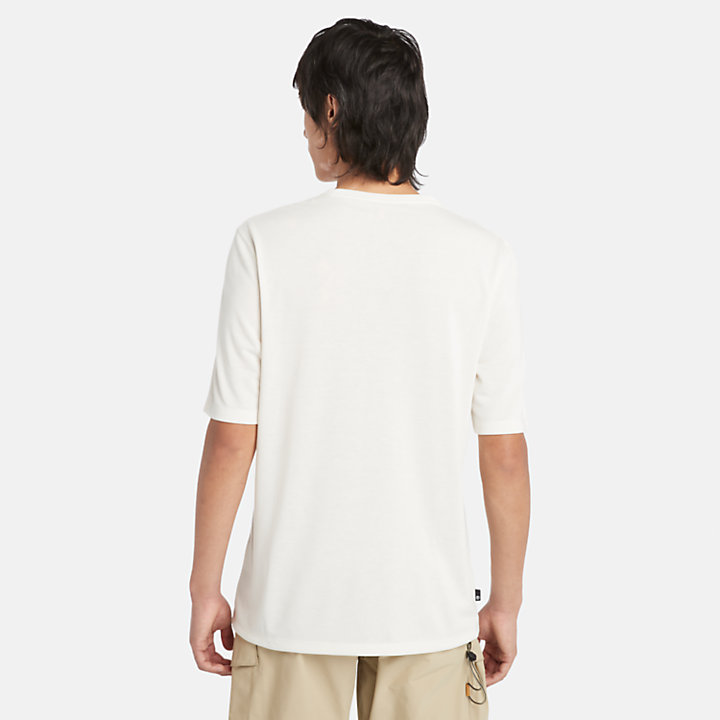 UV-werend T-shirt met print voor heren in wit-