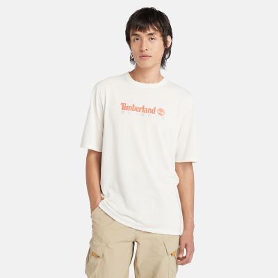 UV-werend T-shirt met print voor heren in wit | Timberland