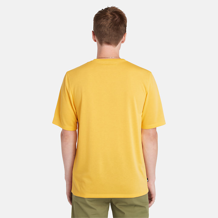 UV-werend T-shirt met print voor heren in geel-