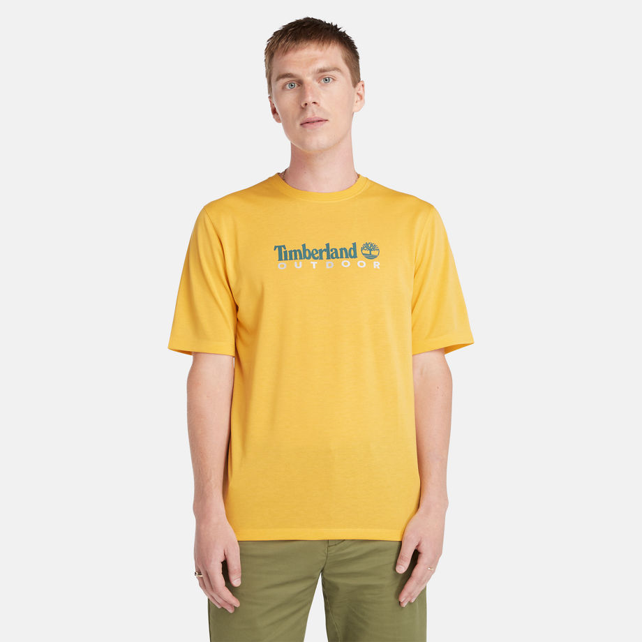 Timberland Anti-uv Printed T-shirt For Men In Yellow Yellow, Size L