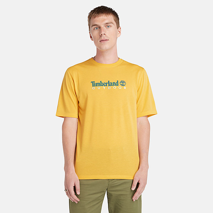 T-shirt Anti-UV con Stampa da Uomo in giallo
