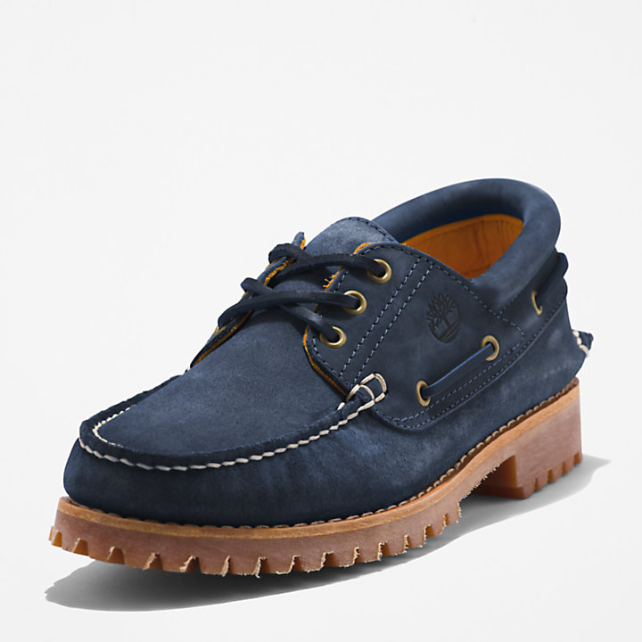 Timberland® 3-Eye Lug handgenaaide bootschoen voor heren in marineblauw-
