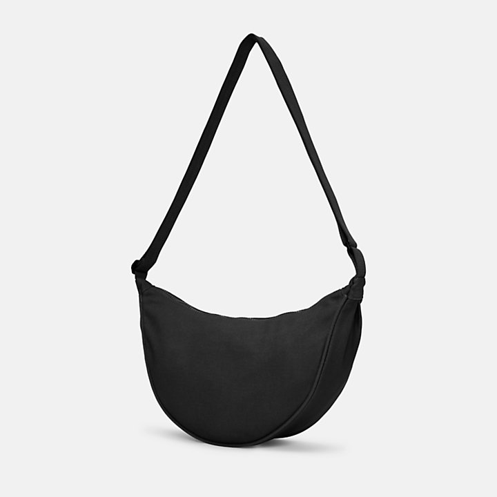 Canvas and Leather Crossbody for Women in Black-