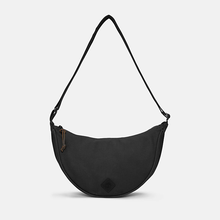 Canvas and Leather Crossbody for Women in Black-