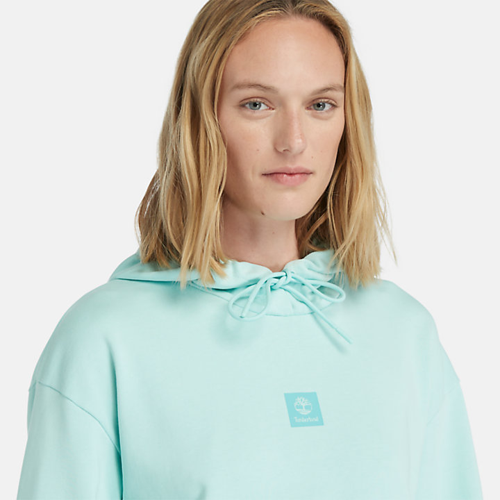 Sudadera de rizo con capucha para mujer en azul claro-