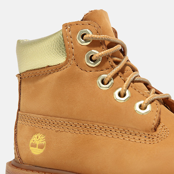 Timberland® Premium 6-Inch Boot voor peuters in geel met goud-